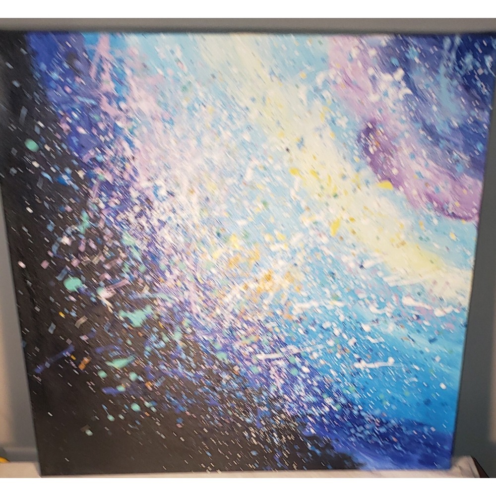 Canvas Abstract Oil Painting For Bedroom Or Office- 23.5 x 3 x 23.5 Multicolor